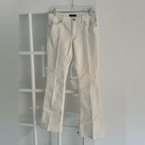 White House Black Market Off-White Flare Pants